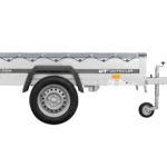 Remolque de coche UNITRAILER Garden Trailer 200 KIPP 200x106 cm con rueda jockey y lona (750 kg)
