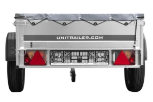 Remolque de coche UNITRAILER Garden Trailer 200 KIPP 200x106 cm con rueda jockey y lona (750 kg) - Imagen 3