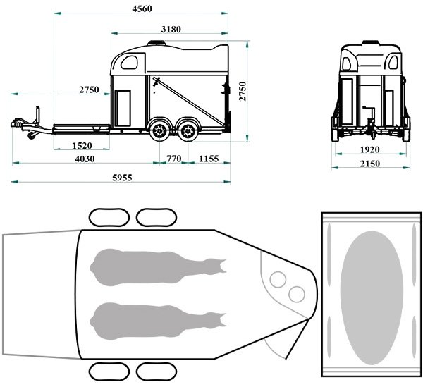 Remolque para 2 caballos Gold Hippomobile